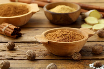 noce moscata noce e polvere sfndo rustico