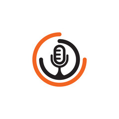 Mic icon logo design vector template