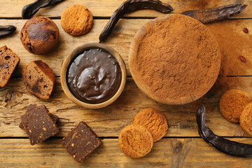 carruba dessert e biscotti fatti a mano sfondo rustico