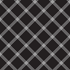 Naklejka premium Black white fabric diagonal texture seamless pattern