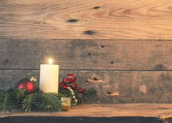 First Advent candle with decoration