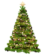 Christmas tree with toys.