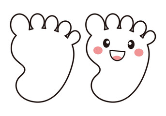 足の裏 キャラクター ベクターイラスト