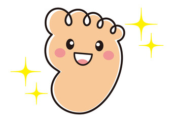 足の裏 キャラクター ベクターイラスト