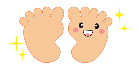 足の裏 キャラクター ベクターイラスト