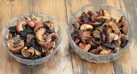Getrocknetes Obst, Dried Fruits, in Schalen für Früchtebrot, 2018. 