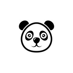 Fototapeta premium Panda head icon on a white background.