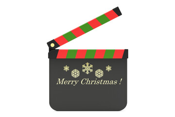 カチンコを使ったクリスマスメッセージのフレームの3Dイラスト