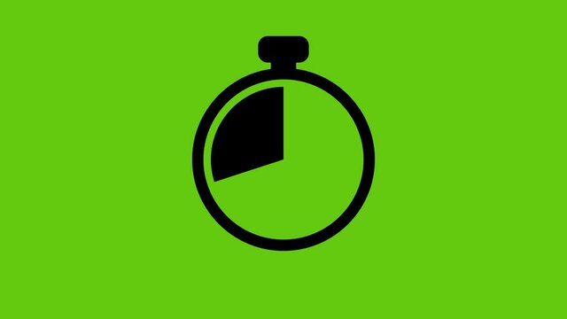 Animation of stopwatch.   stopwatch icon on  green background