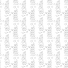 Monochrome black and white flowers and leaves on a white background. seamless vintage style background for textiles, packaging, paper and design.