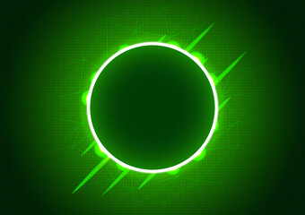 Abstract light circle geometric on green background