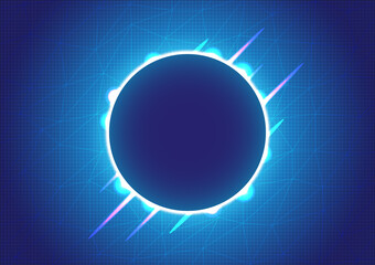 Abstract light circle geometric on blue background