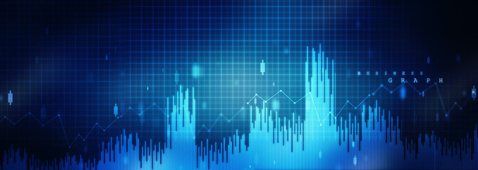 2d rendering Stock market online business concept. business Graph 