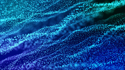 Abstract 3d rendering futuristic dots. computer geometric digital connection structure. Futuristic black abstract grid. Plexus with particles. Intelligence artificial