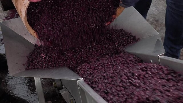 Wine mixing during fermentation process in barrel