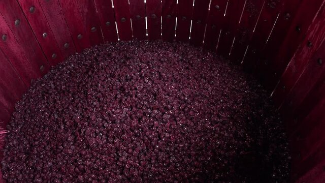 Wine mixing during fermentation process in barrel