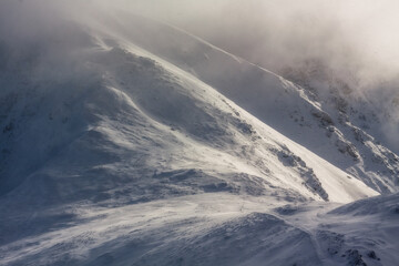 WInter landscape of Tatra Mountains in Poland Zakopane snow ski season