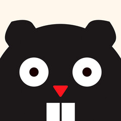 Cheerful beaver, funny animal picture, illustration for children, vector art