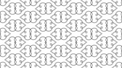 Monochrome black and white pattern.  seamless vintage style background for textiles, packaging, paper and design.