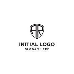 logo design inspiration for companies from the initial letters of the AR shield logo icon. -Vector