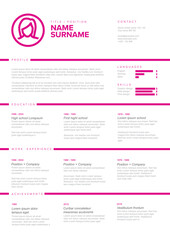 Obraz premium Minimalist girl resume cv template
