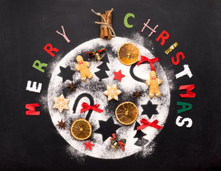 Creative greeting card with funny image on black