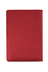 Red diary isolated on white background