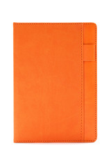 Orange diary isolated on white background