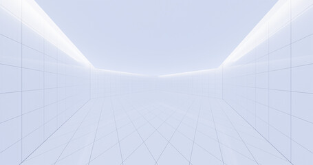 3D rendering of empty room with tile floor for background.