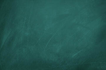 Texture of chalk on green blackboard / chalkboard background, can be use as concept for school education, dark wall backdrop , design template. - obrazy, fototapety, plakaty