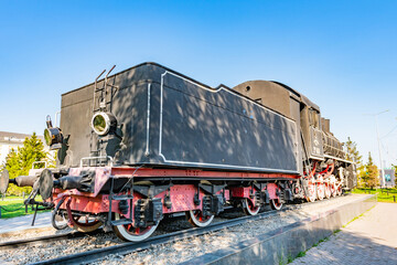 Fototapeta na wymiar Nur-Sultan Retro Locomotive 118