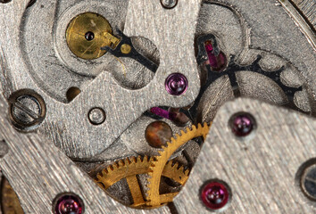 clockwork old mechanical watch, high resolution and detail