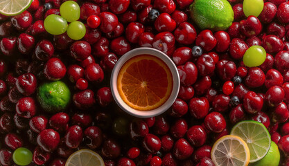 Background from various ripe berries.