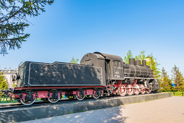 Fototapeta na wymiar Nur-Sultan Retro Locomotive 119