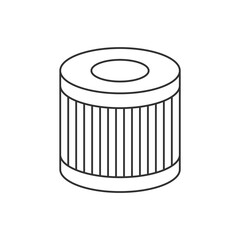 Car oil filter linear icon on white background. Editable stroke