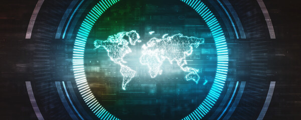 2d illustration world map abstract background