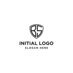 Initial letter BS initials logo. Universal symbol icon vector design. Luxury abc shield logotype.