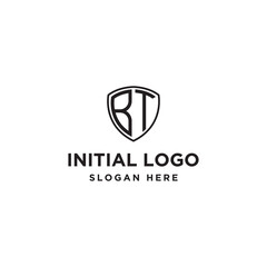 Initial letter BT initials logo. Universal symbol icon vector design. Luxury abc shield logotype.