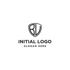 Initial letter BL initials logo. Universal symbol icon vector design. Luxury abc shield logotype.