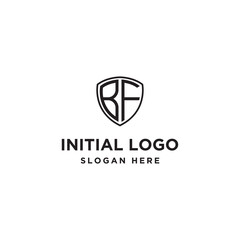 Initial letter BF initials logo. Universal symbol icon vector design. Luxury abc shield logotype.