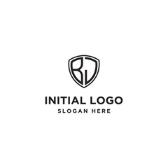 Initial letter BJ initials logo. Universal symbol icon vector design. Luxury abc shield logotype.