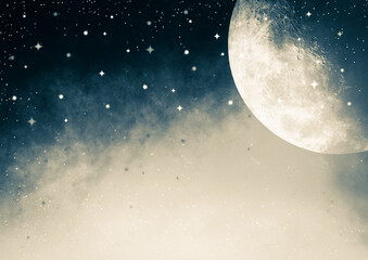 Galaxy background illustration with stars and stardust. Galaxy wallpaper