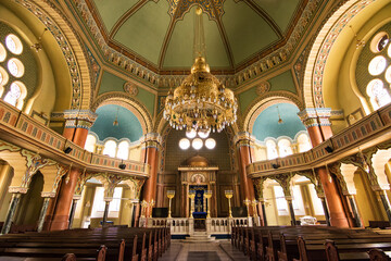 Interior of the Jewish synagogue in Sofia (Bulgaria) - obrazy, fototapety, plakaty