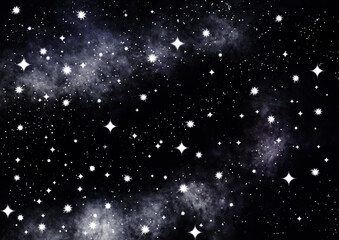 Galaxy background illustration with stars and stardust. Galaxy wallpaper