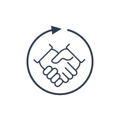 Contract extension. Vector linear icon on a white background.