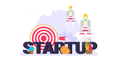 Start Up Concept Composition - Flat Design