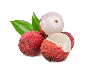 lychee isolated on white clipping path