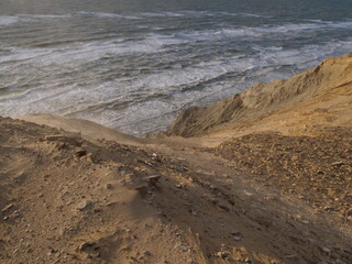 Erosion of the coastline in the north west of Denmark.