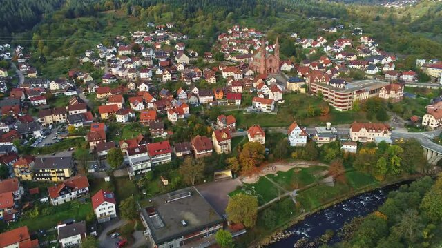 4k Aerial view of Forbach village, Germany