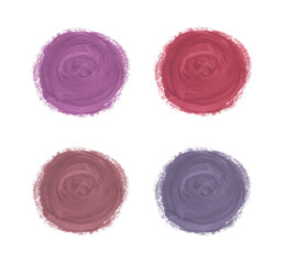 Circle brush stroke watercolor texture. Rose gold, red and purple watercolor washes. Trendy templates for banner, flyer, wedding invitation